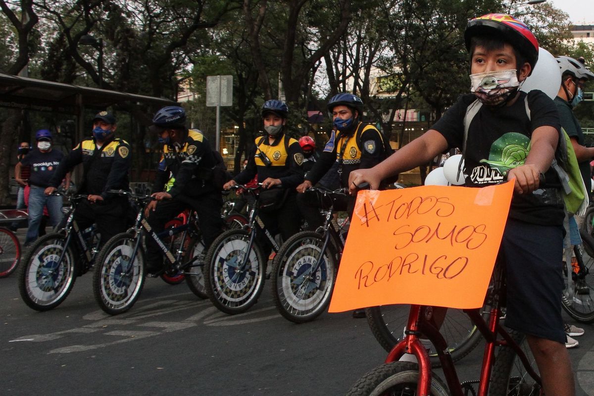 Colectivos de ciclistas se han manifestado para pedir justicia por Rodrigo. (Cuartoscuro)