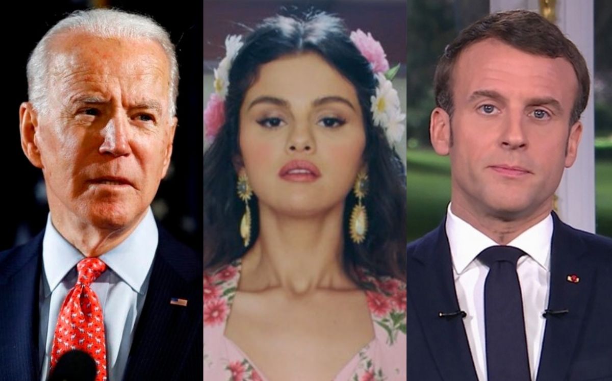 Joe Biden, Selena Gomez y Emmanuel Macron (Especial)