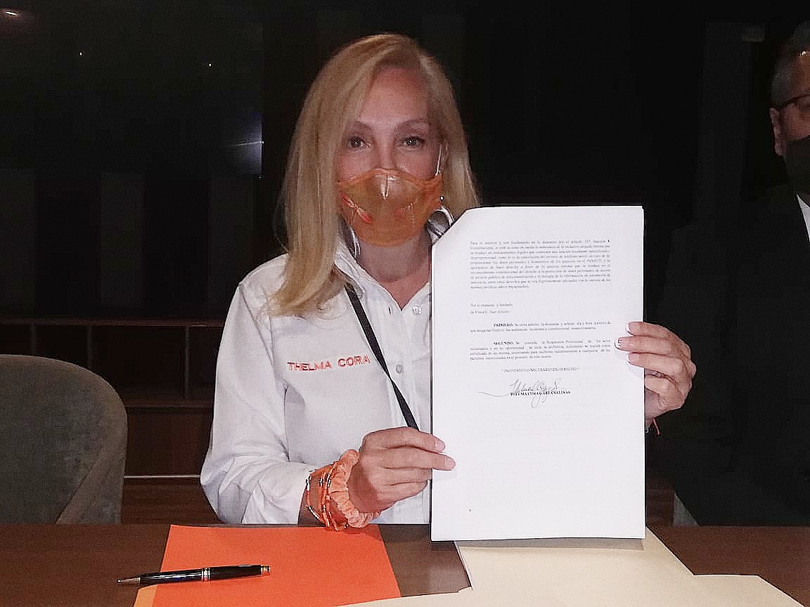 Thelma Cora Garza, candidata a diputada federal por el Distrito 1. Foto: Raúl Palacios.