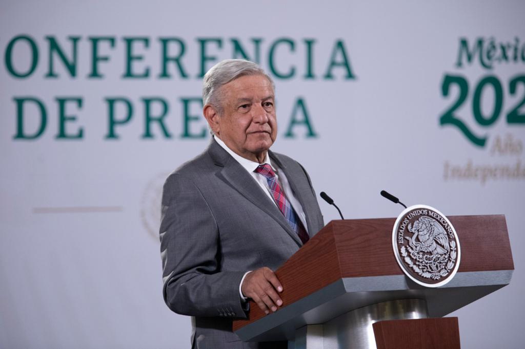Andrés Manuel López Obrador en conferencia de prensa.