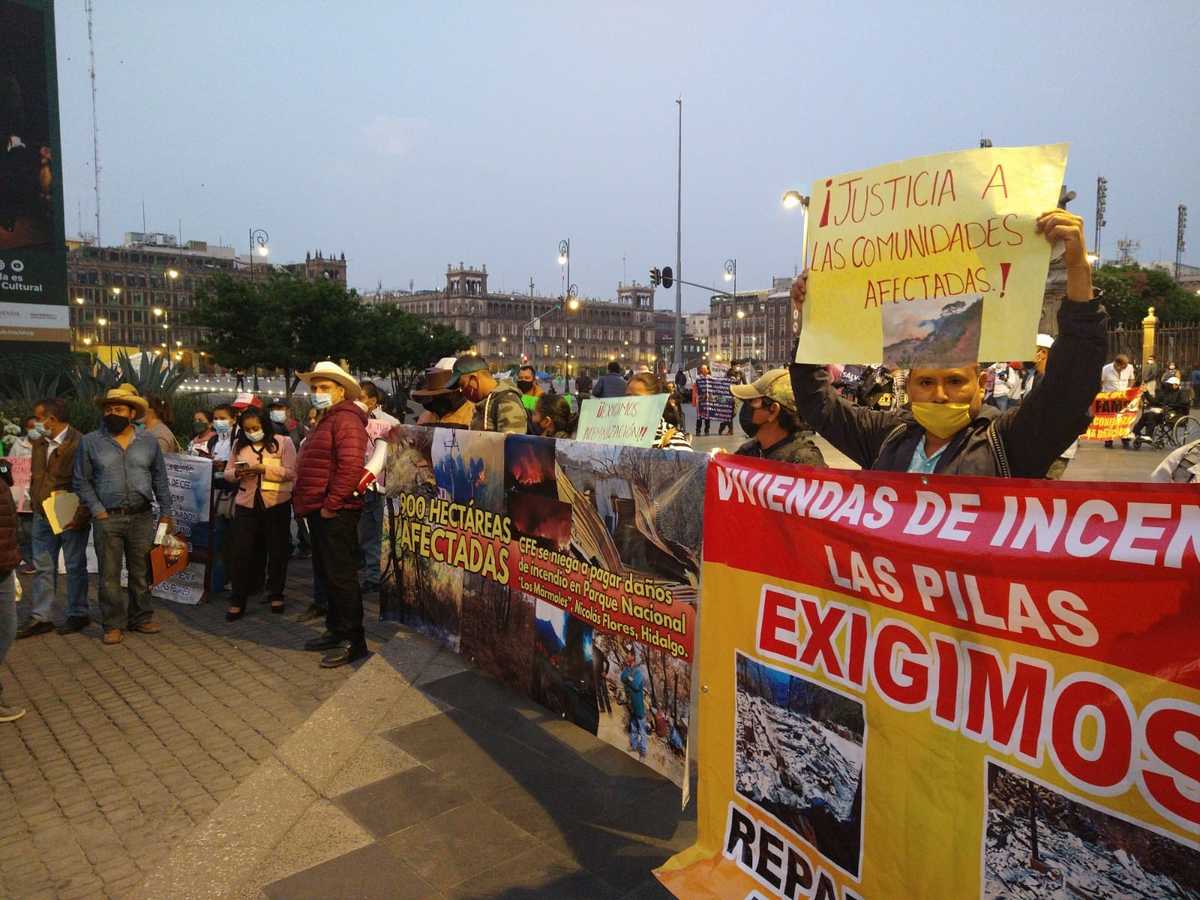 Comuneros del estado de Hidalgo piden reparación de daños por incendio registrado en el mes de abril del 2020