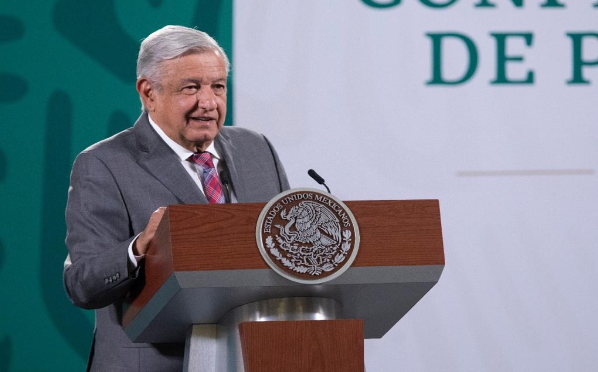 El presidente Andrés Manuel López Obrador en conferencia. (Cortesía)