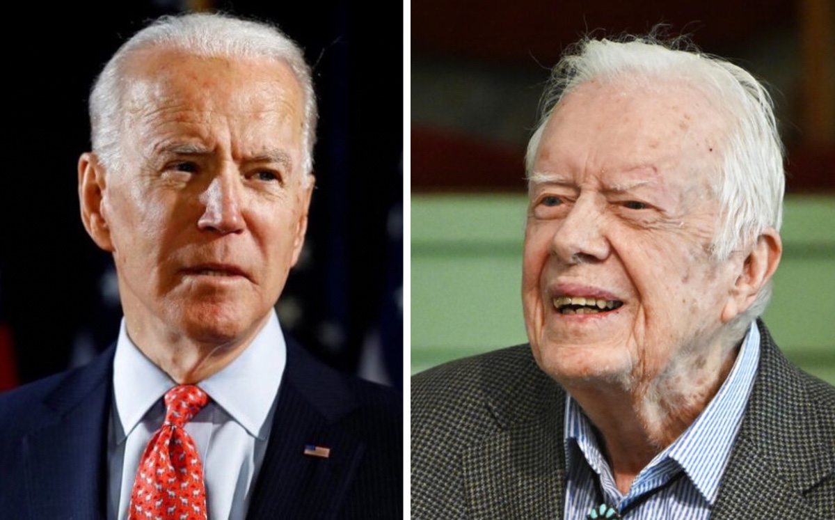 El presidente de EU, Joe Biden y Jimmy Carter, ex presidente de EU.