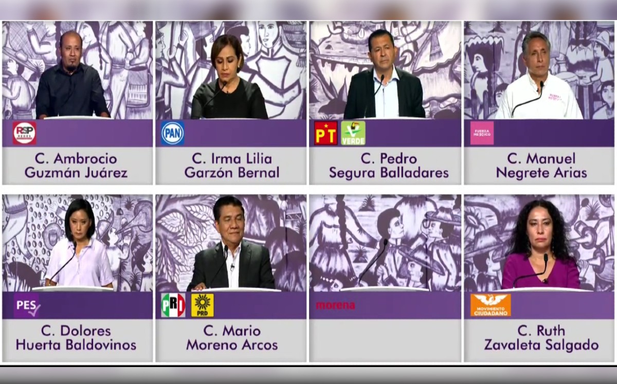 Los siete candidatos a la gubernatura acudieron al auditorio Sentimientos de la Nación en Chilpancingo.| Captura