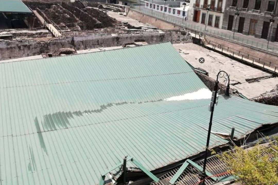 Derrumbe de techo en Templo Mayor no dañó piezas arqueológicas