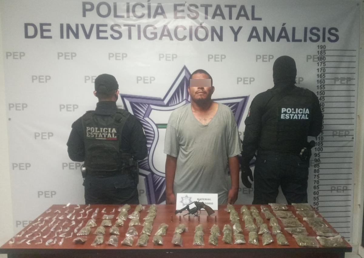 Detención de  "El Pelón" en Tehuitzingo. (Especial)