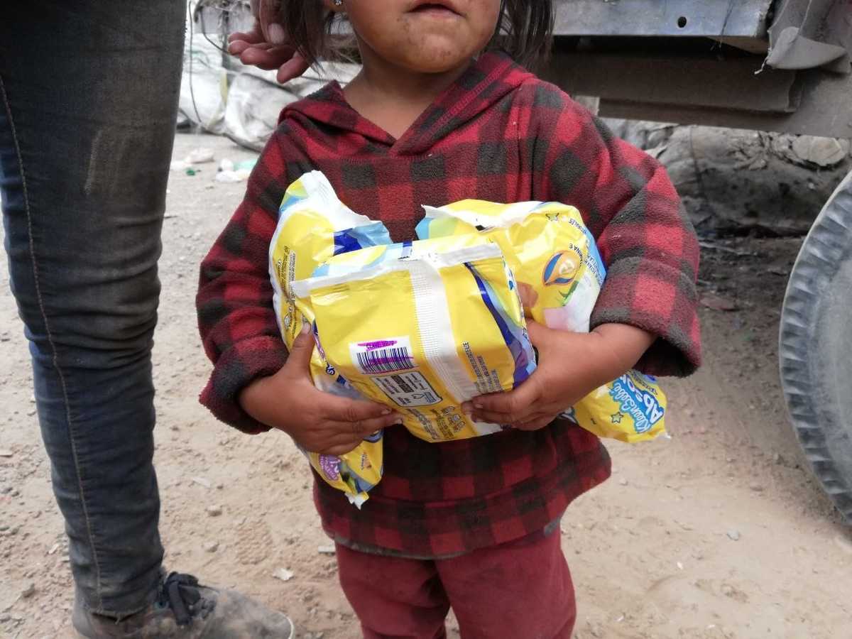 Hijos e hijas de trabajadores del relleno sanitario del Huixmí. (Cortesía)
