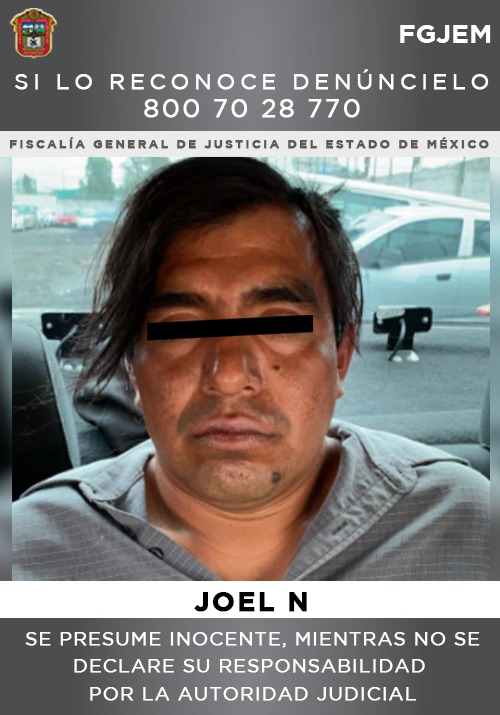 Joel "N" fue detenido en cumplimiento de una orden de aprehensión.