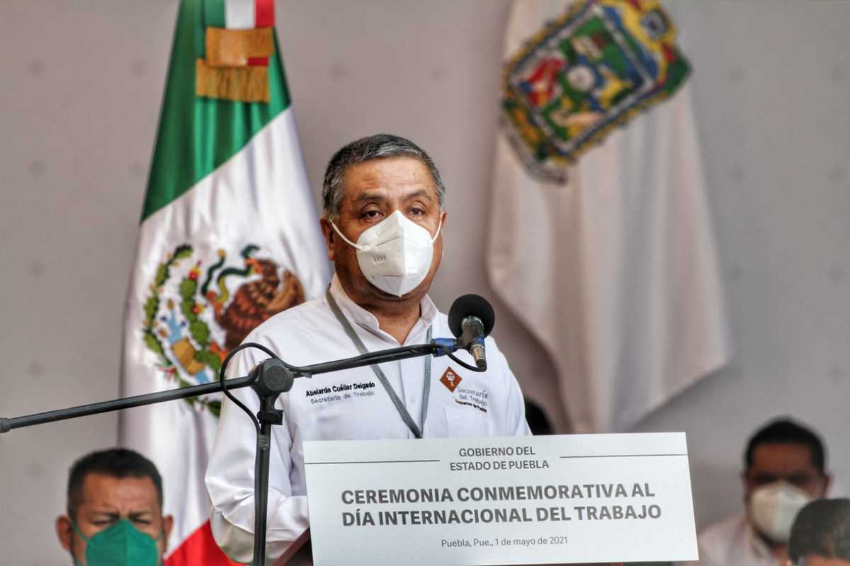 Ceremonia de Conmemoración por el Día del Trabajo en Puebla. (Melanie Torres)