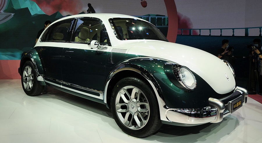 Modelo ORA Punk Cat presentado en el Salón del Automóvil de Shanghái 2021. (Especial)