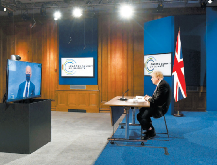 Boris Johnson asistió a la cumbre convocada por el presidente de Estados Unidos. Justin Tallis/AP