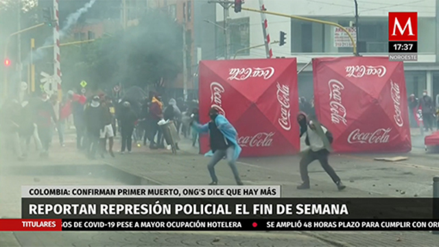 Reportan primer muerto tras represión policial en Colombia.