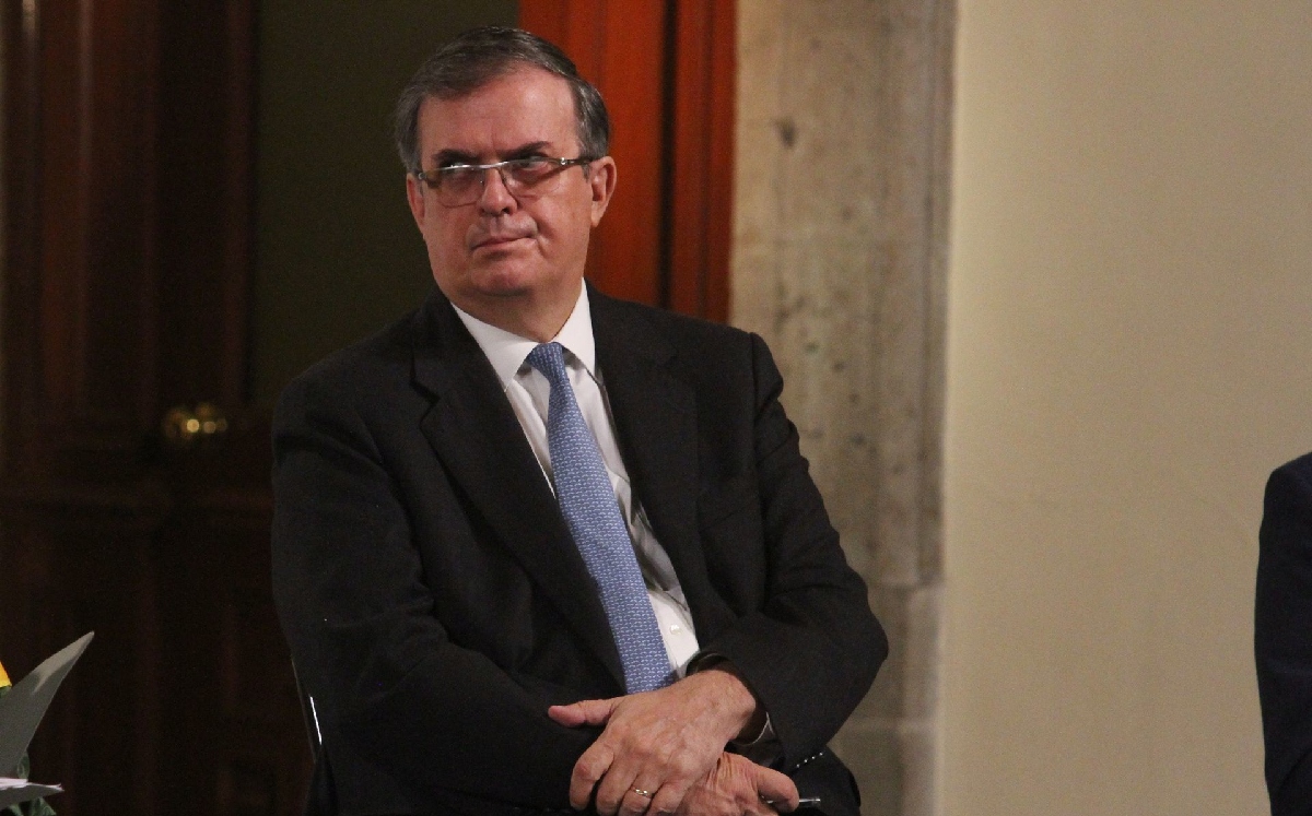 El canciller durante la conferencia de prensa del Presidente en Palacio Nacional. (Cuartoscuro)