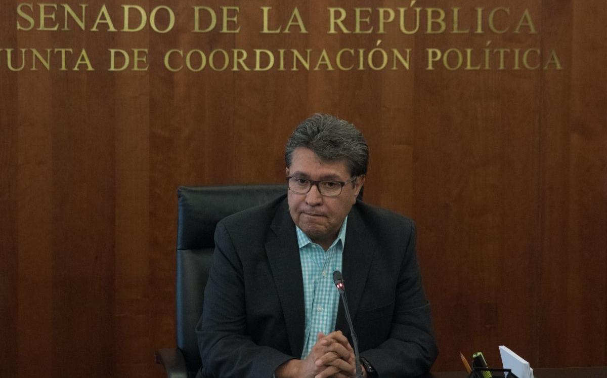 El senador Ricardo Monreal durante una conferencia en la cámara alta. (Cuartoscuro)