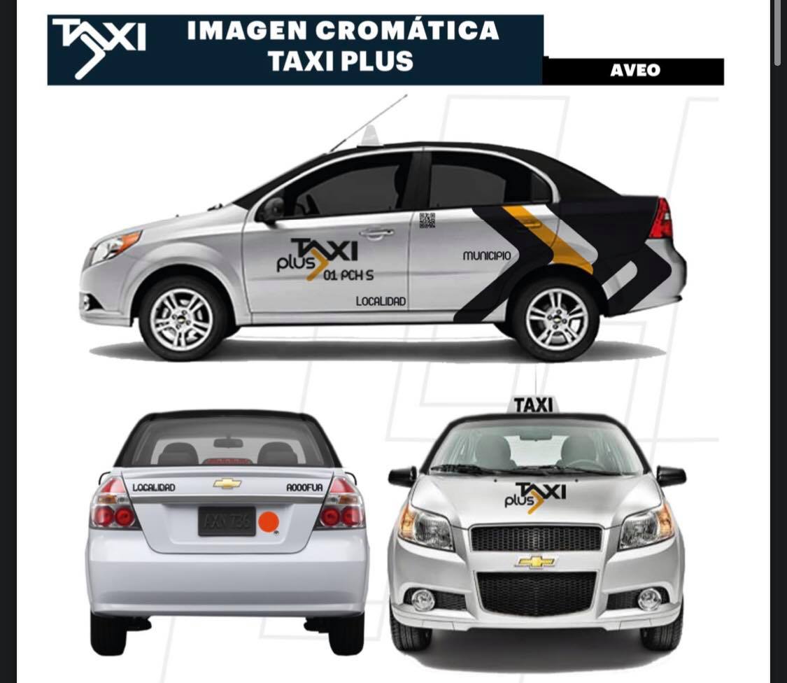 Imagen que deberá presentar un vehículo plus de servicio de taxi en Hidalgo. (Cortesía)