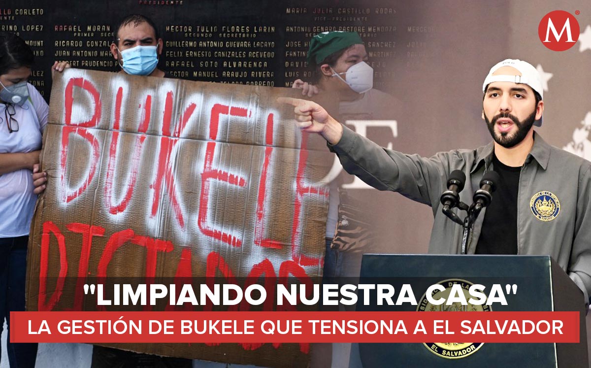 Nayib Bukele ha sido cuestionado por su gestión en El Salvador. | Fotos: AFP; Diseño: Mauricio Ledesma