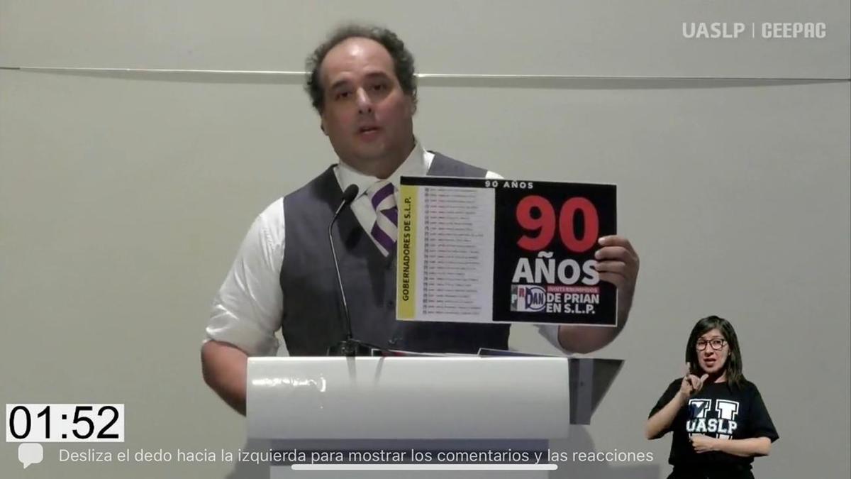 Adrián Esper durante su participación en el debate electoral