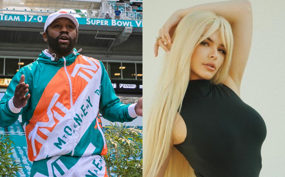 Floyd Mayweather y y su pareja Anna Monroe (AFP / Instagram @thereal.annamonroe)