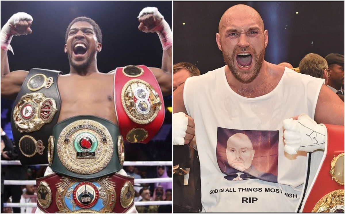 Anthony Joshua y Tyson Fury, boxeadores ingleses (AP)