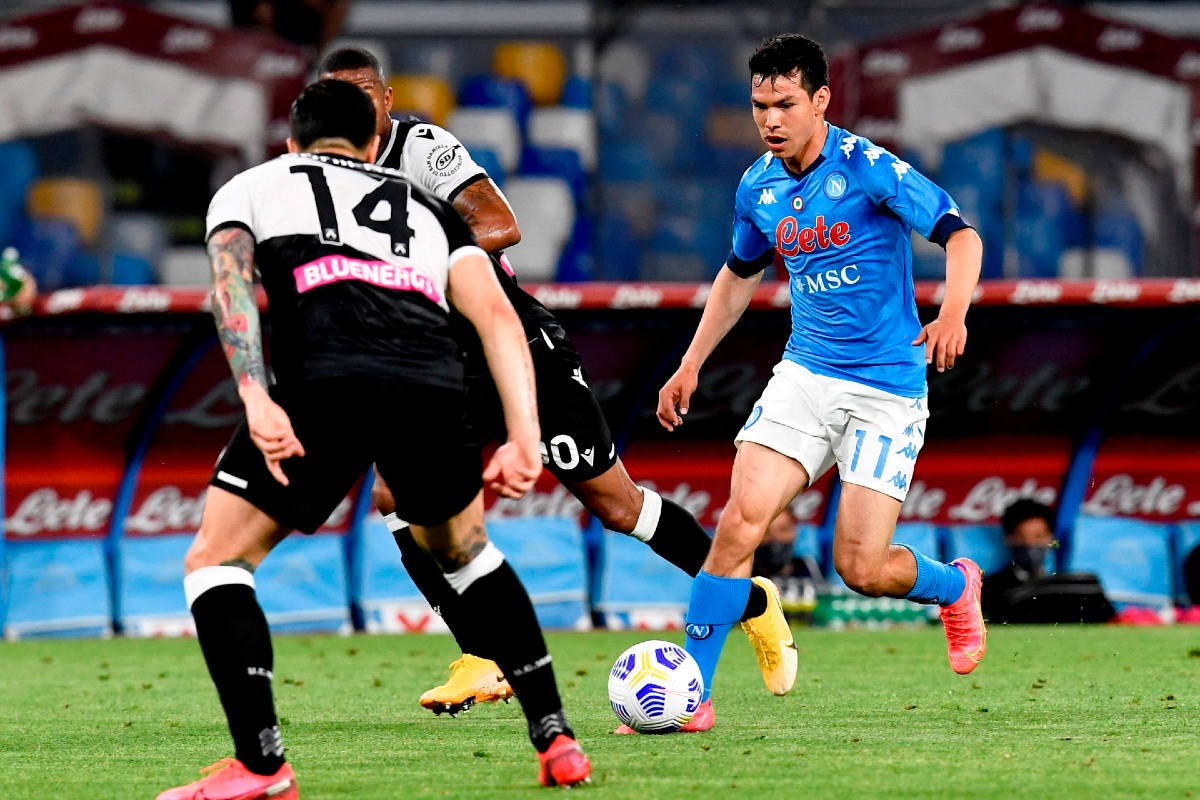 Chucky Lozano marca gol en el Napoli vs Udinese (EFE)
