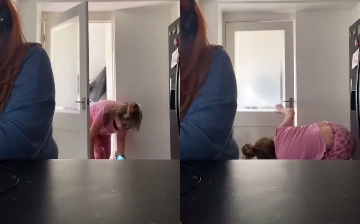 La mujer protagonizó un 'epic fail' (Captura)