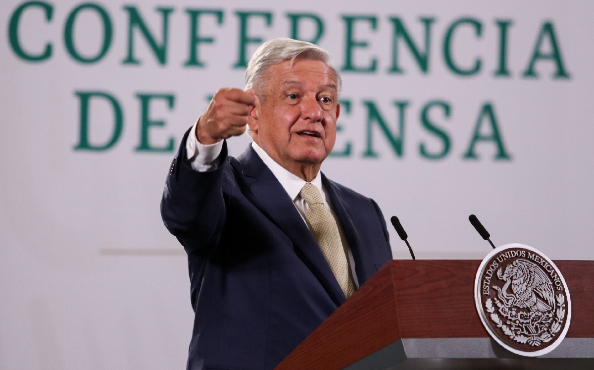 López Obrador durante su conferencia mañanera de hoy en Palacio Nacional. (Cuartoscuro)
