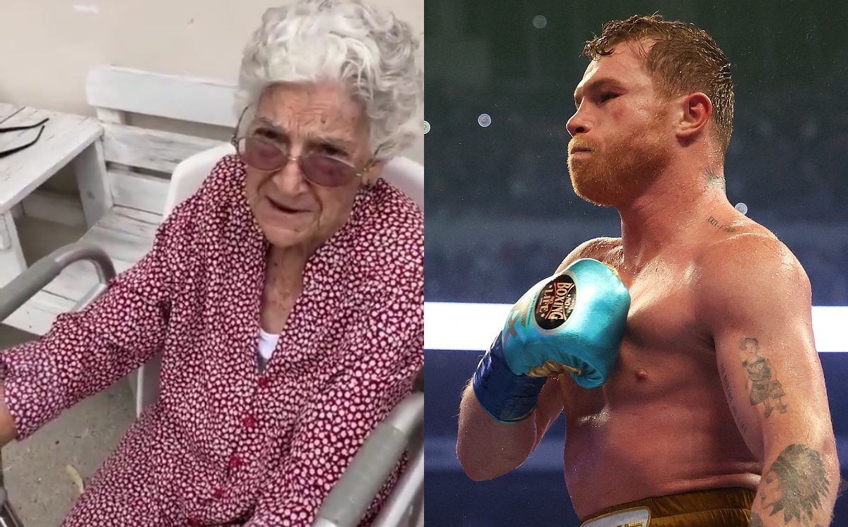 Teresita, la fan número 1 del Canelo Álvarez (AFP / Twitter @natlarios1)