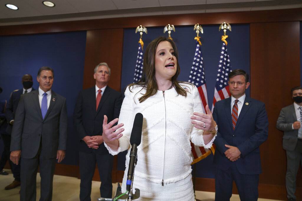 Elise Stefanik, vocera de los republicanos en la Cámara de Representantes de Estados Unidos. (AP)