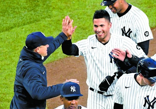 Aun ya vacunado, Gleyber Torres dio positivo a covid-19. AP
