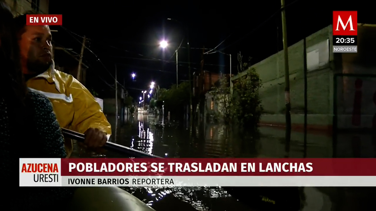 ¡En lanchas! Así se tiene que mover la gente de Chalco por lluvias
