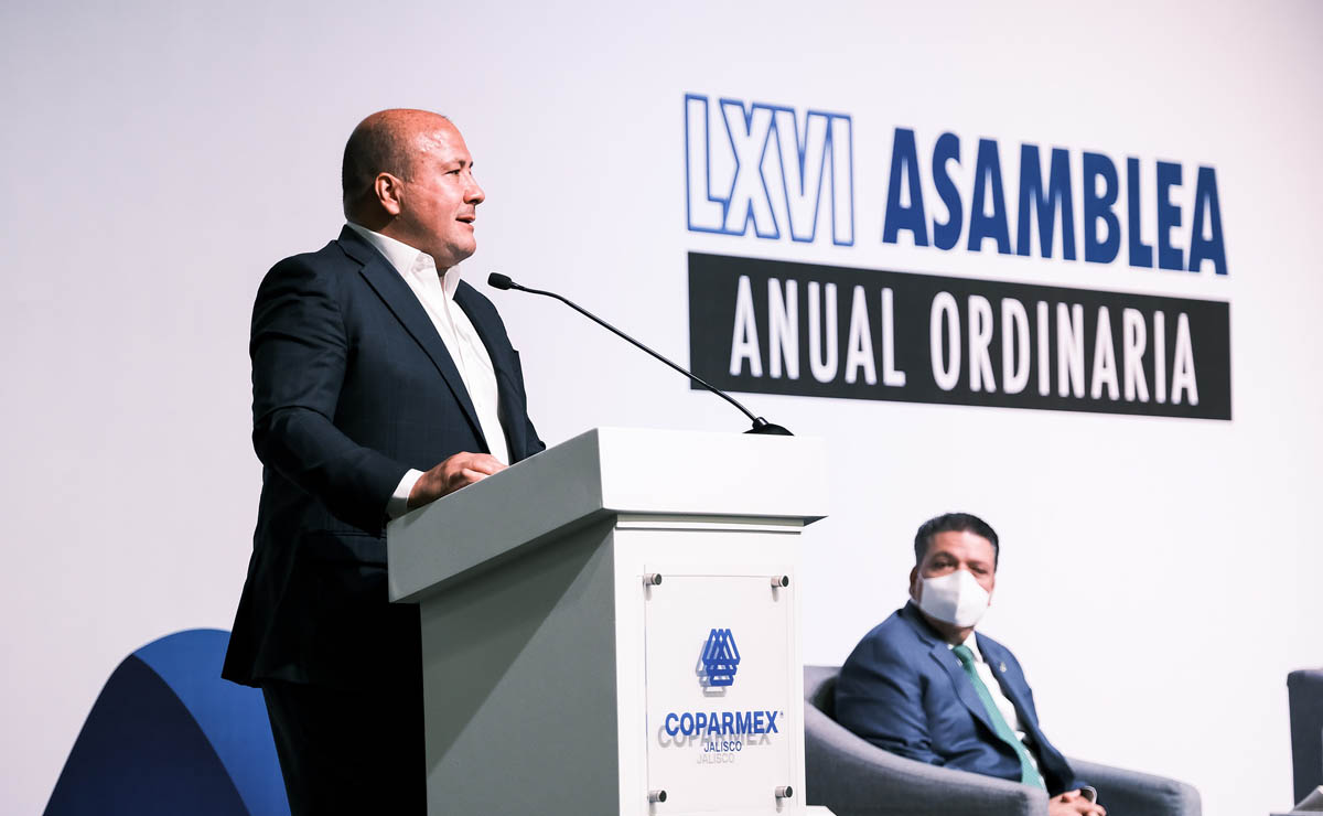 Enrique Alfaro en la Asamblea Anual y Punto Empresarial 2021 de Coparmex (Cortesía)