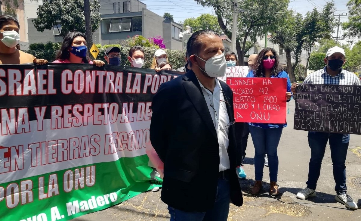Activistas protestaron frente a la embajada de Israel en CdMx. | Enrique Luna