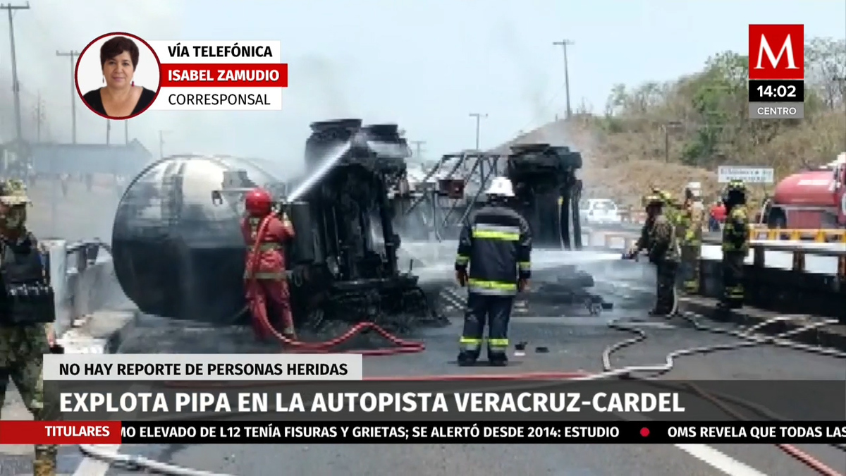 Explota pipa en la autopista de Veracruz-Cardel