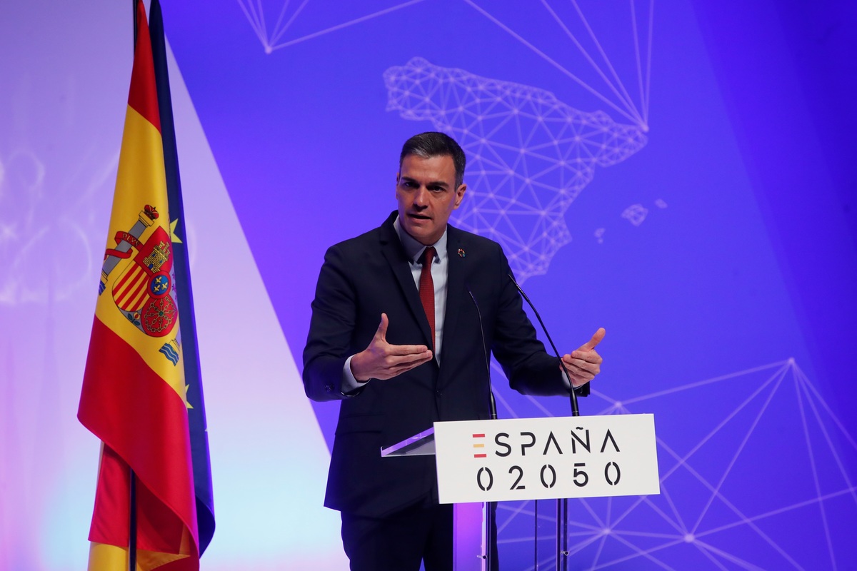El presidente del Gobierno, Pedro Sánchez, durante la presentación del proyecto España 2050 | EFE