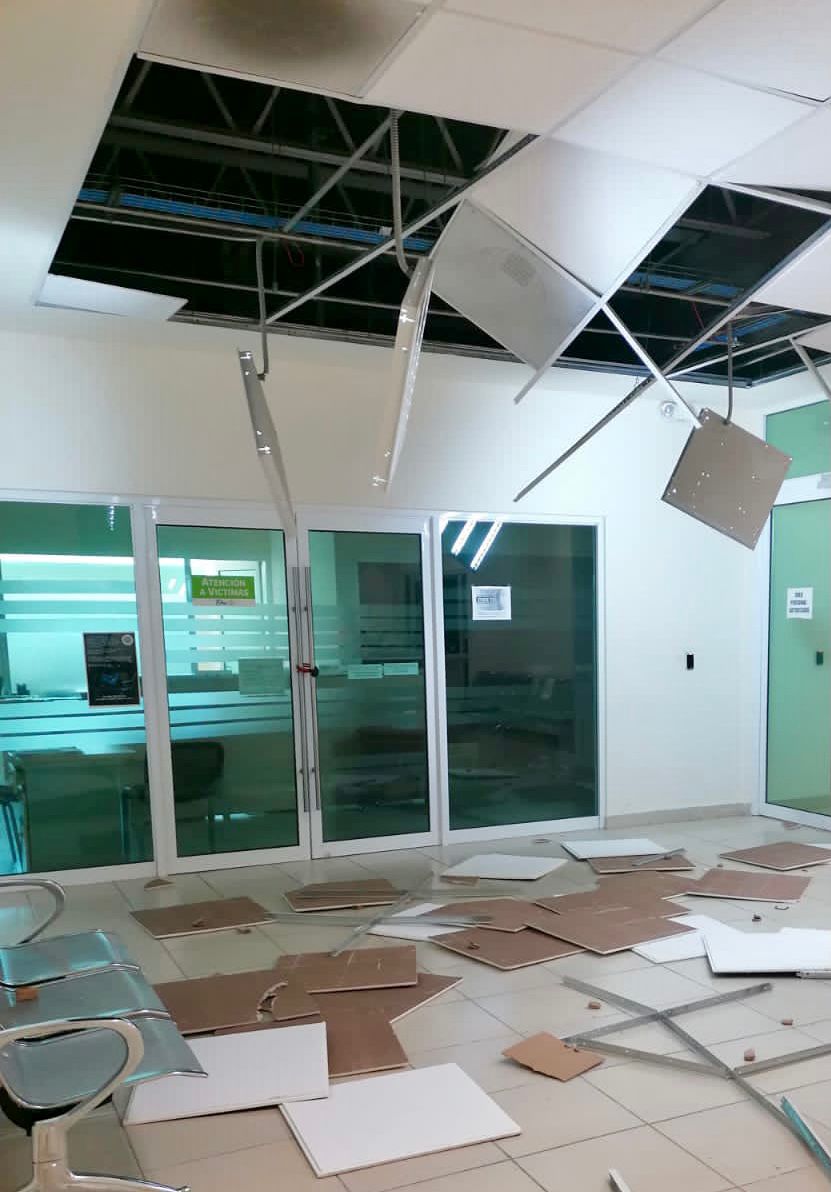 Tormenta causa daños en Centro Regional de Justicia en Altamira