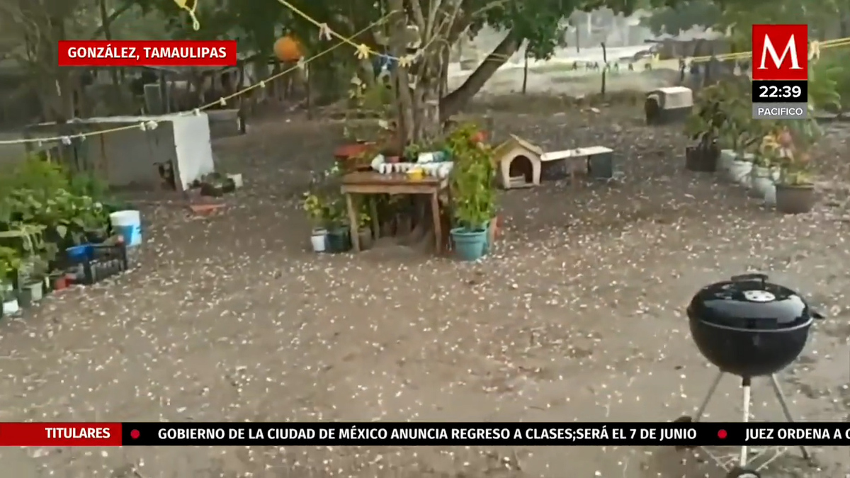 Tormenta y granizada sorprende al municipio de González, Tamaulipas