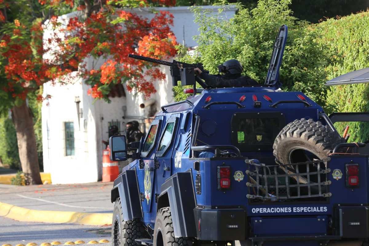 Vigilancia al exterior de Casa de Gobierno en Tamaulipas. (Yazmín Sánchez)