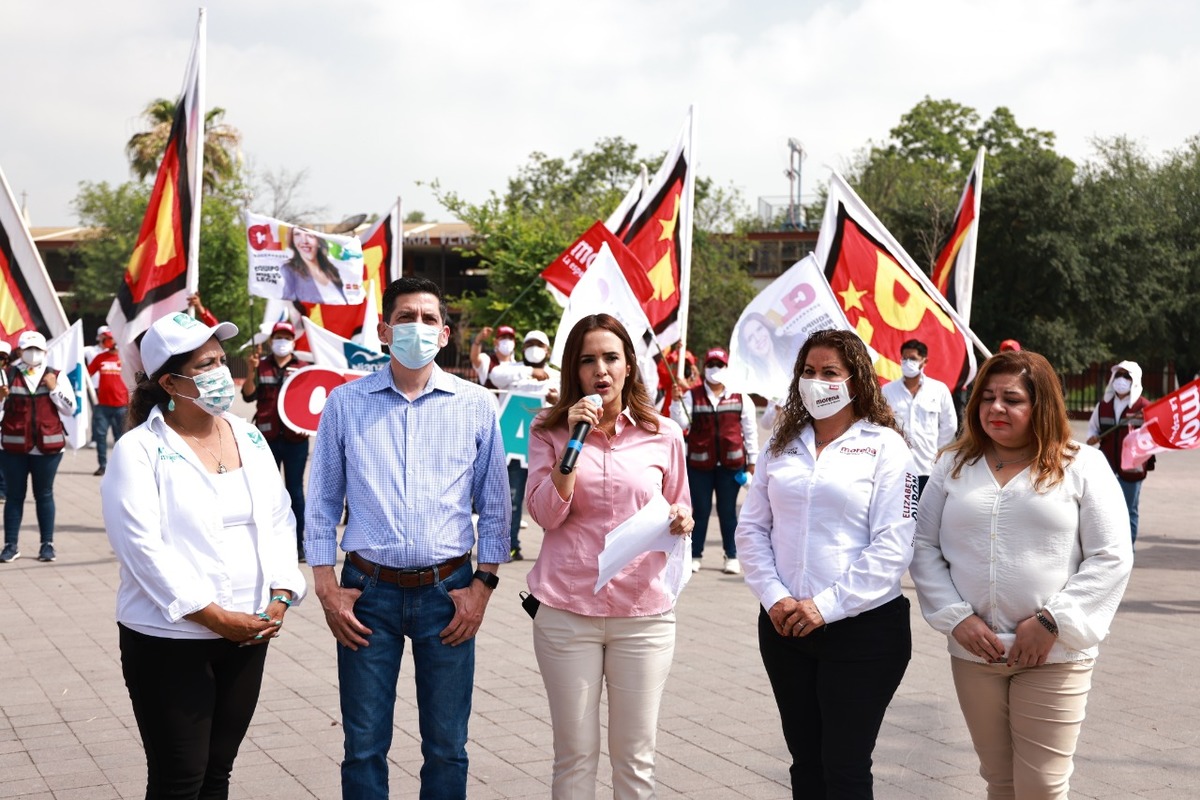 La candidata de la coalición Juntos haremos historia en Nuevo León a la gubernatura, Clara Luz Flores Carrales. Foto: Especial