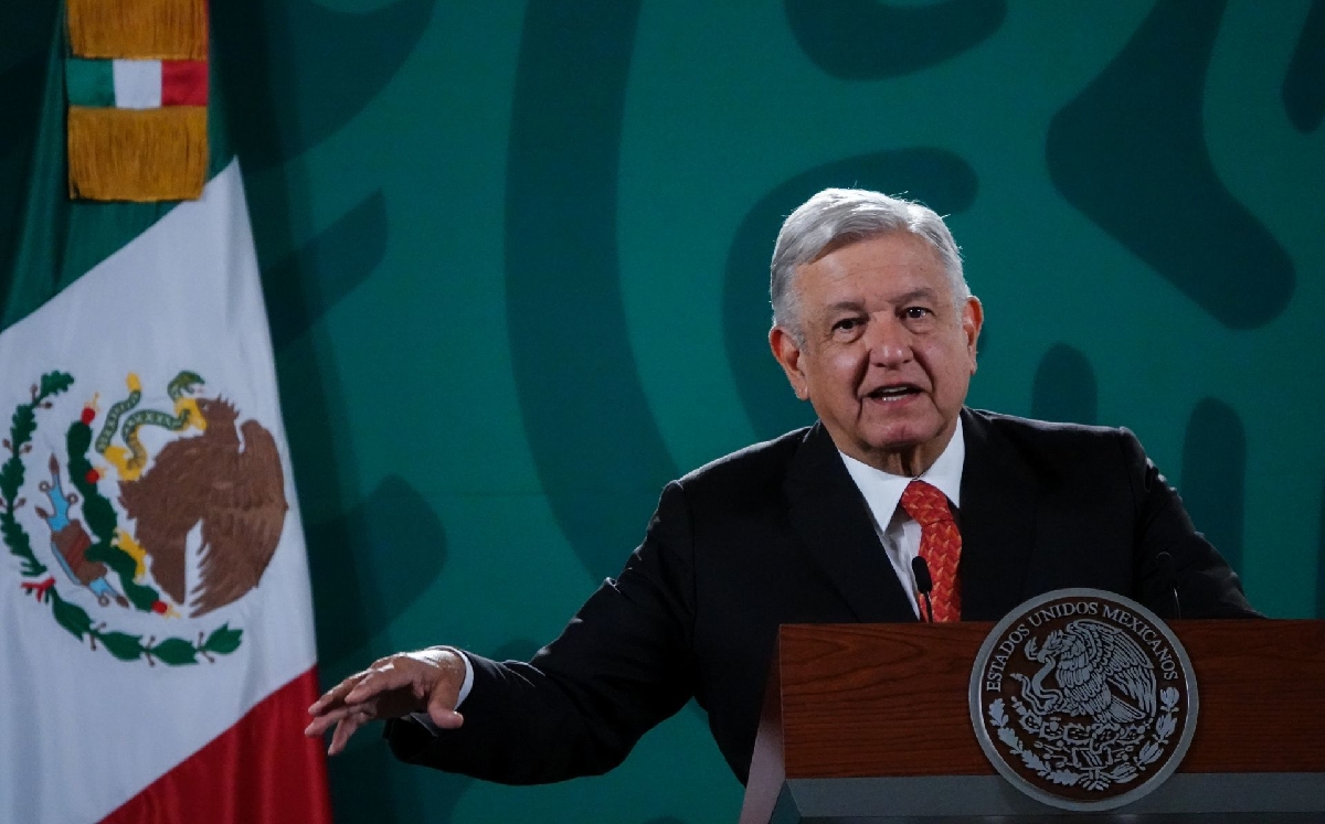 El Presidente el 21 de mayo desde el Salón de Tesorería, desde donde ofreció su conferencia. (Cuartoscuro)