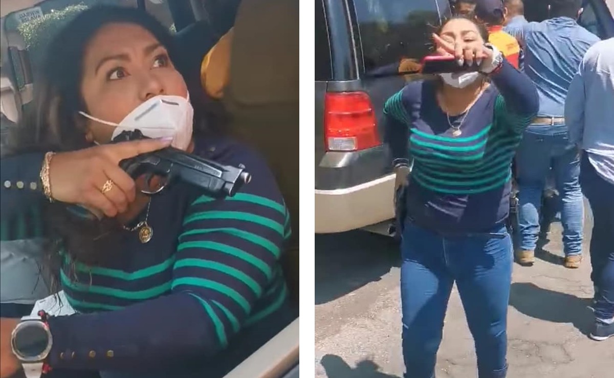 Lady Pistola sacó el arma tras una confrontación con familiares de un detenido. (Facebook)
