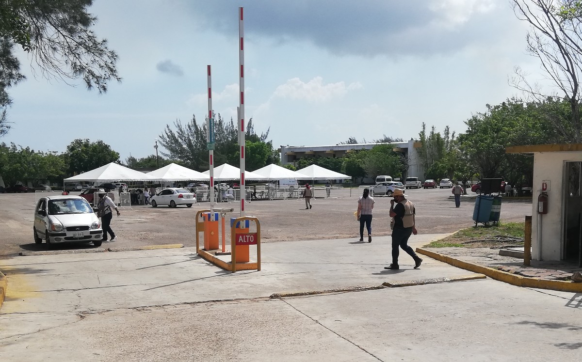 Módulo de vacunación covid-19 en Ciudad Madero. (Leticia Gutiérrez)