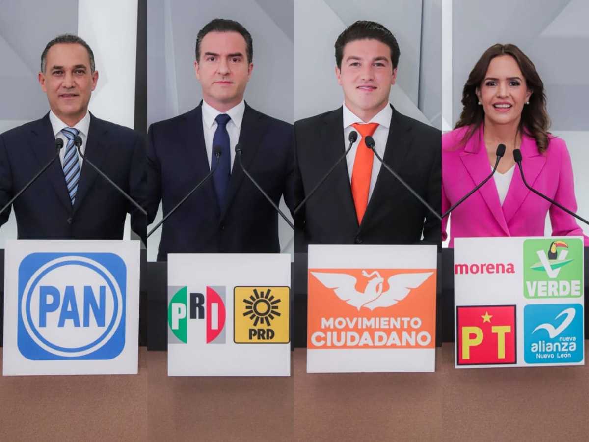 Candidatos a gubernatura de Nuevo León participan en De Frente META21. Foto: Roberto Alanís.