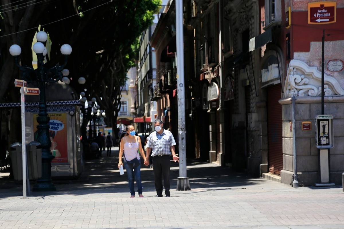 Calle 5 de Mayo en el Centro Histórico de Puebla. (Andrés Lobato)