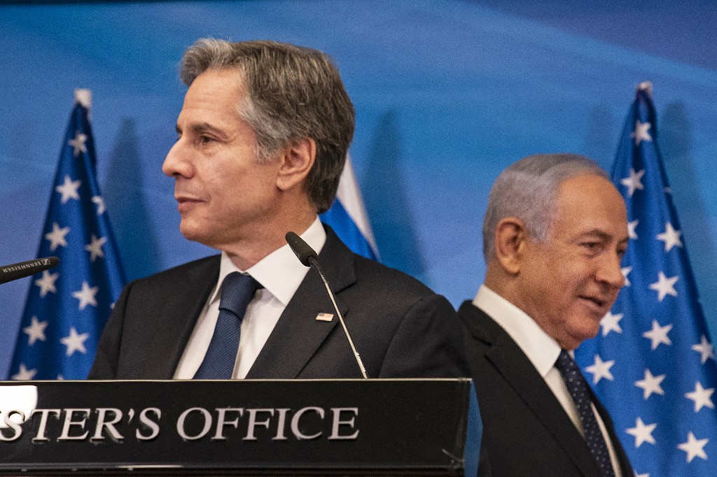 Antony Blinken se reunió hoy con Benjamín Netanyahu. | AFP