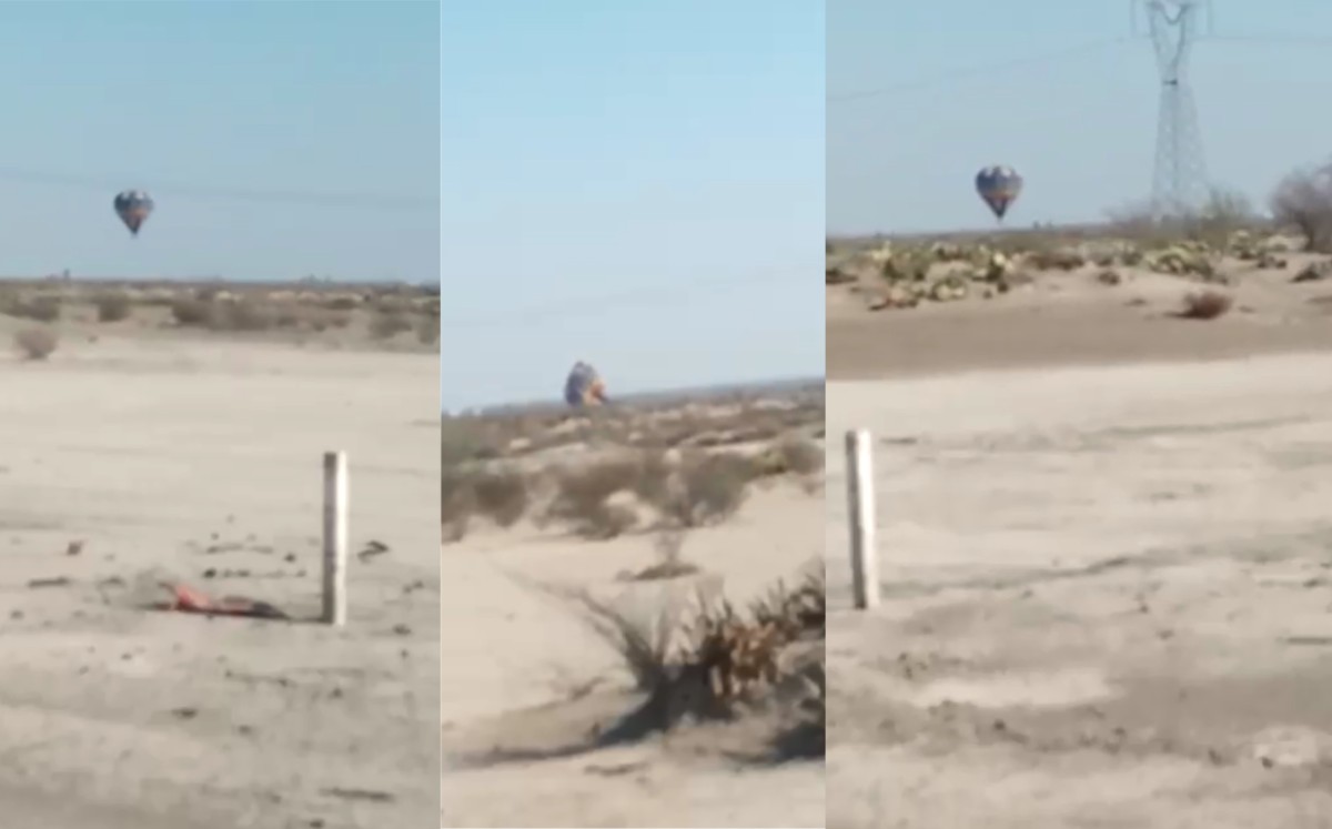 Un globo aerostático cayó en terreno de Parras de la Fuente. (Especial)