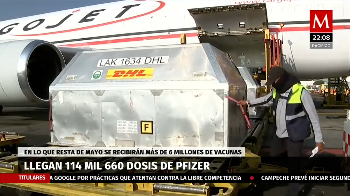 Vacuna Pfizer. Llega a México nuevo lote de dosis covid - 25 de mayo