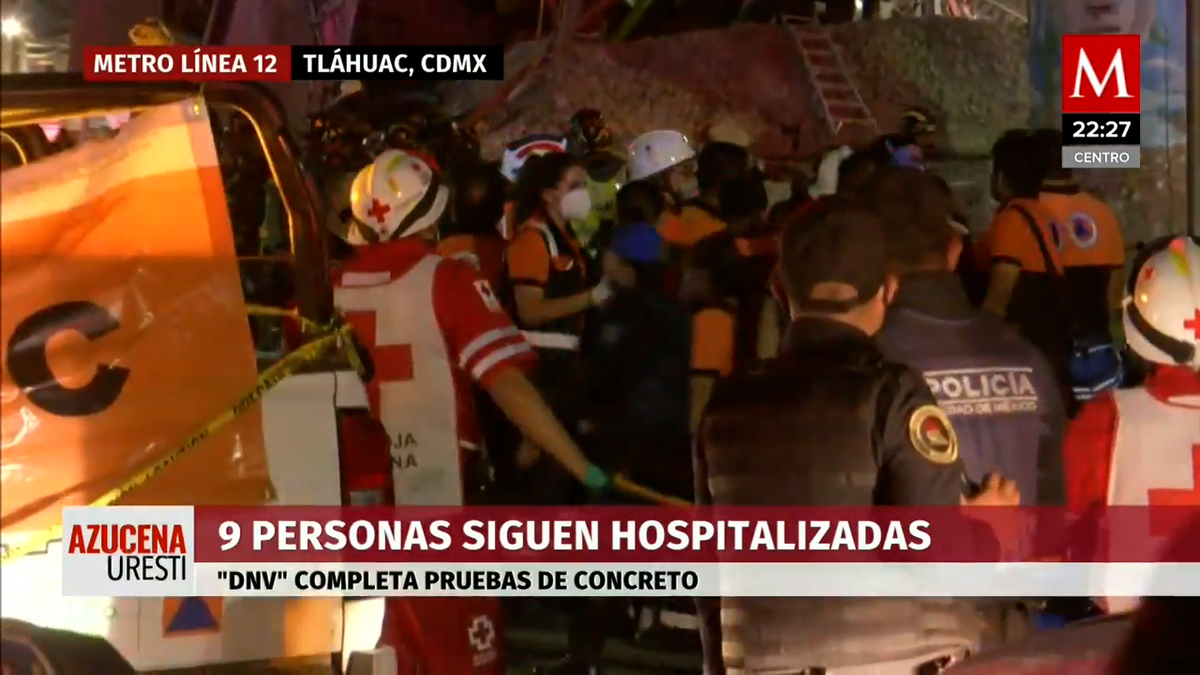 Aún buscan a 9 personas tras el desplome de trabe en la L12 del Metro