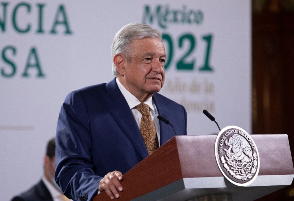El presidente Andrés Manuel López Obrador en conferencia. (Cortesía)