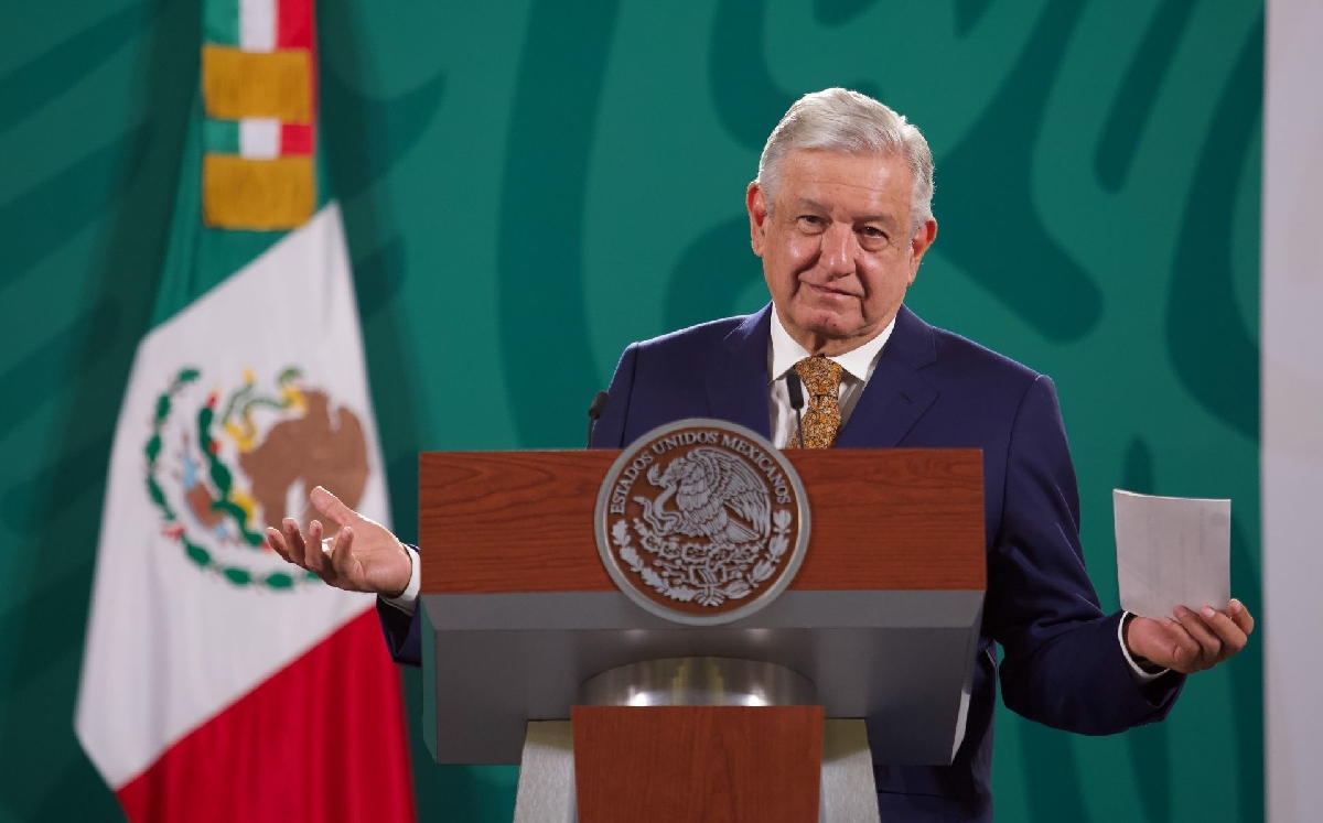 El Presidente durante su conferencia mañanera de hoy en Palacio Nacional. (Cuartoscuro)