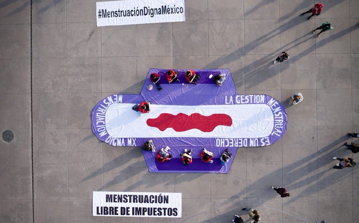Las manifestantes protestaron en el centro de la capital para exigir acceso universal a estos productos. (Especial)